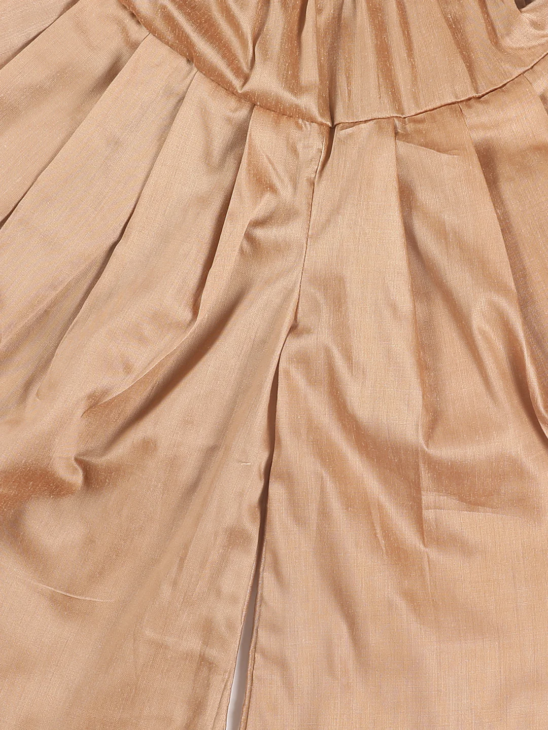 Boy's Gold Woven Design Kurta With Dhoti Set - Image 6