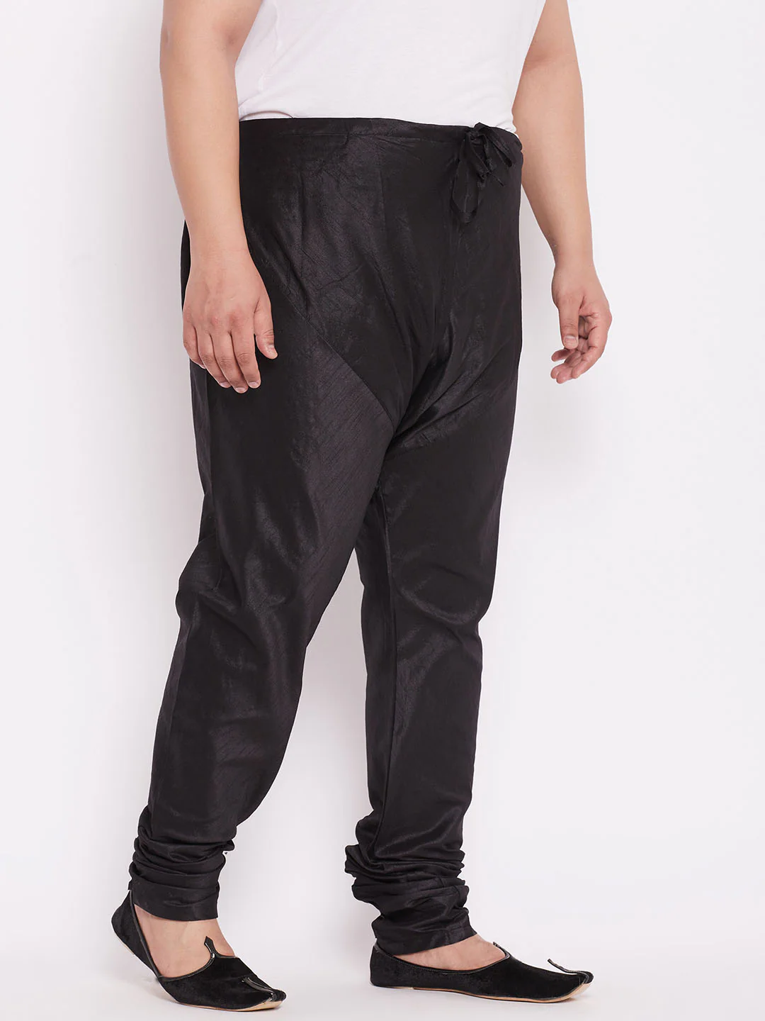 Men's  Plus Size Black Silk Blend Pyjama - Image 2