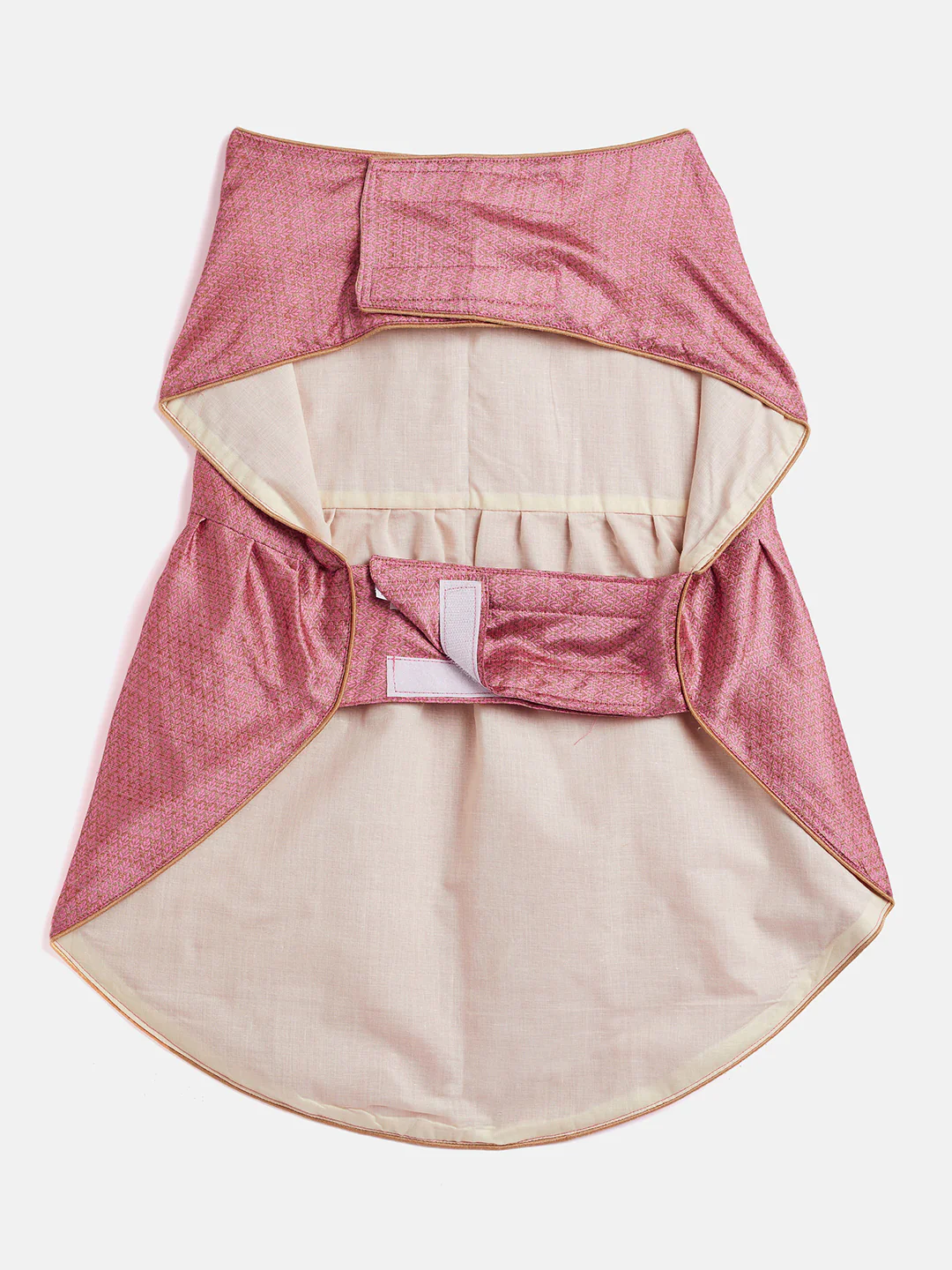 Pink Woven Silk Blend Siblings Set For Dogs - Image 5