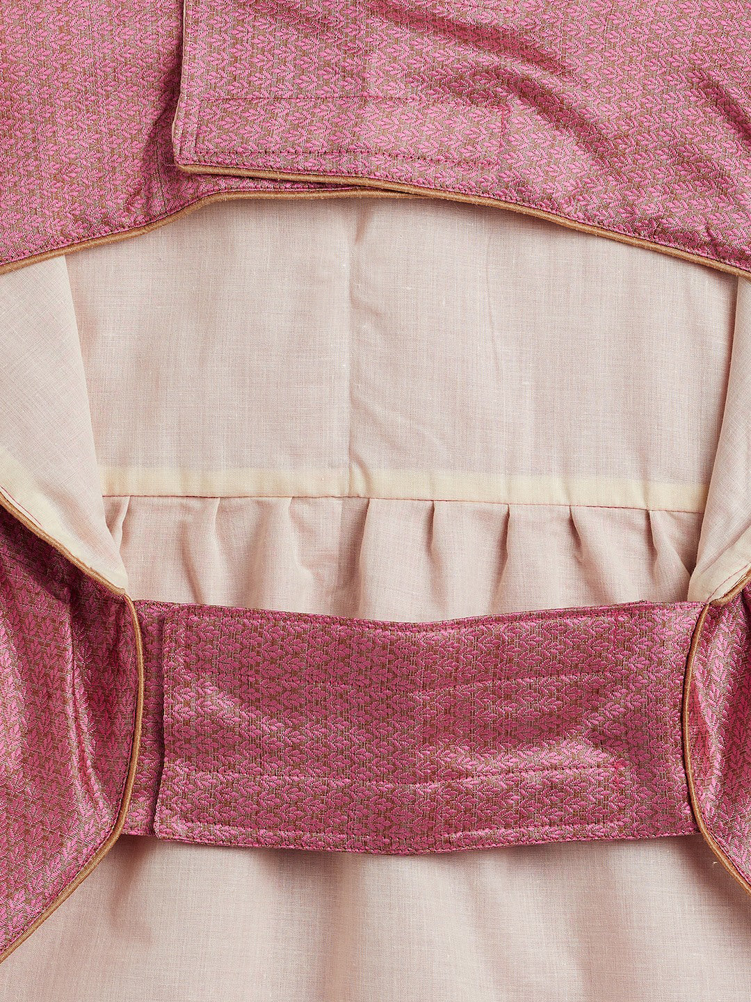 Pink Woven Silk Blend Siblings Set For Dogs - Image 6