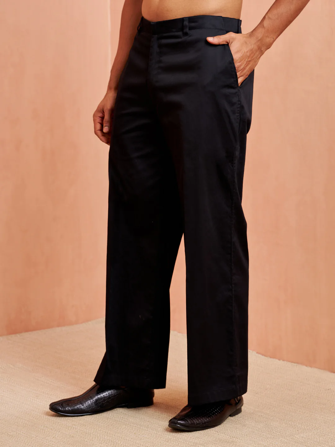 Men's Black Cotton Palazzo - Image 3
