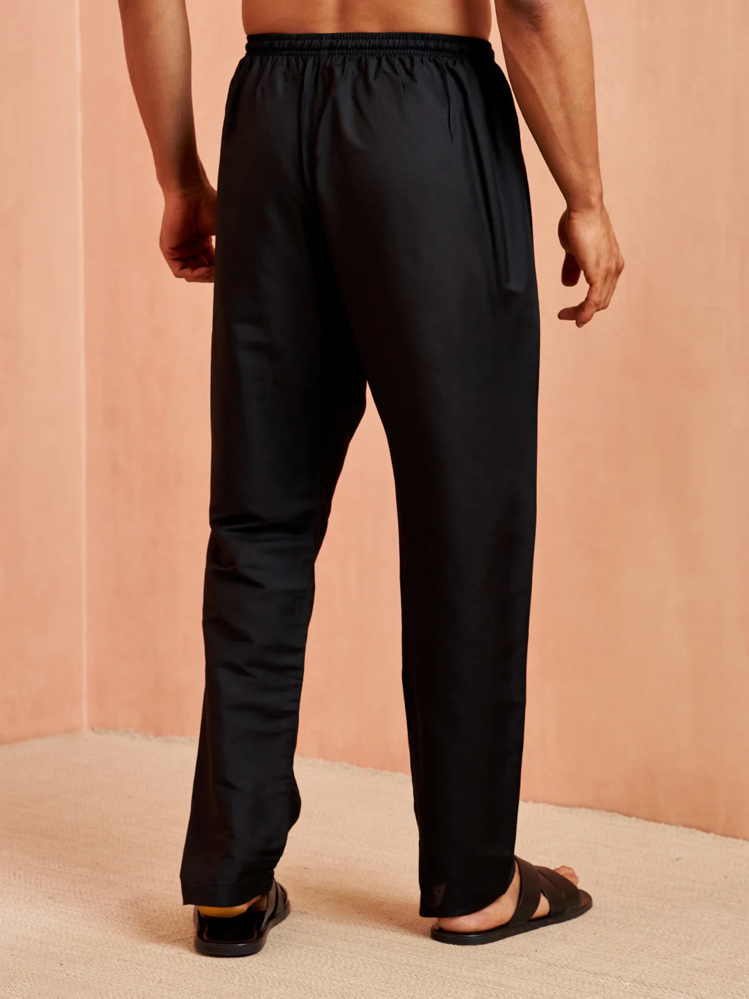 Men's Black Solid Pyjama - Image 4