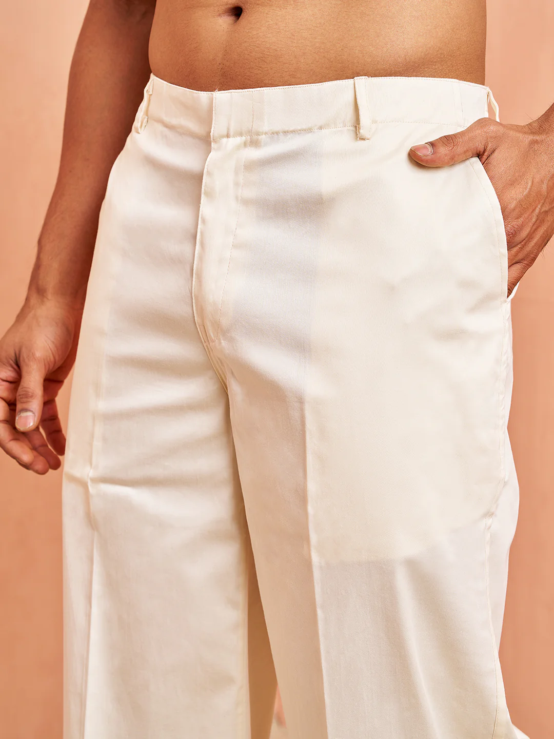 Men's Cream Cotton Palazzo - Image 2