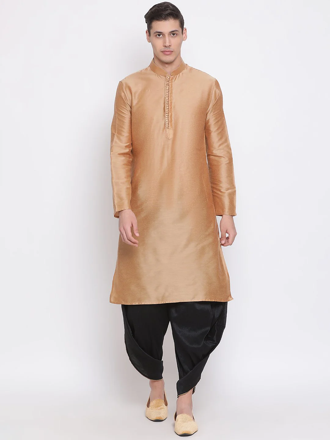 Men's Black Silk Blend Dhoti Pant - Image 5