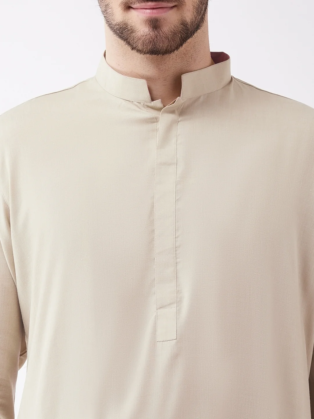 VASTRAMAY Men's Green Cotton Blend Kurta and Pyjama Set - Image 4