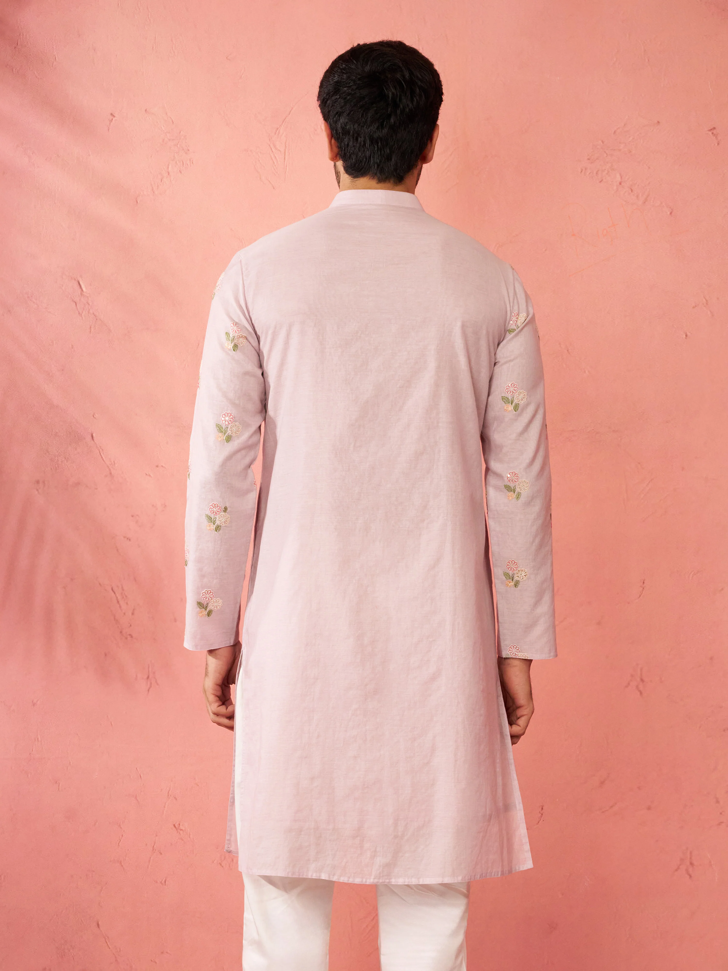 Men's Lavender Cotton Muslin Kurta - Image 5