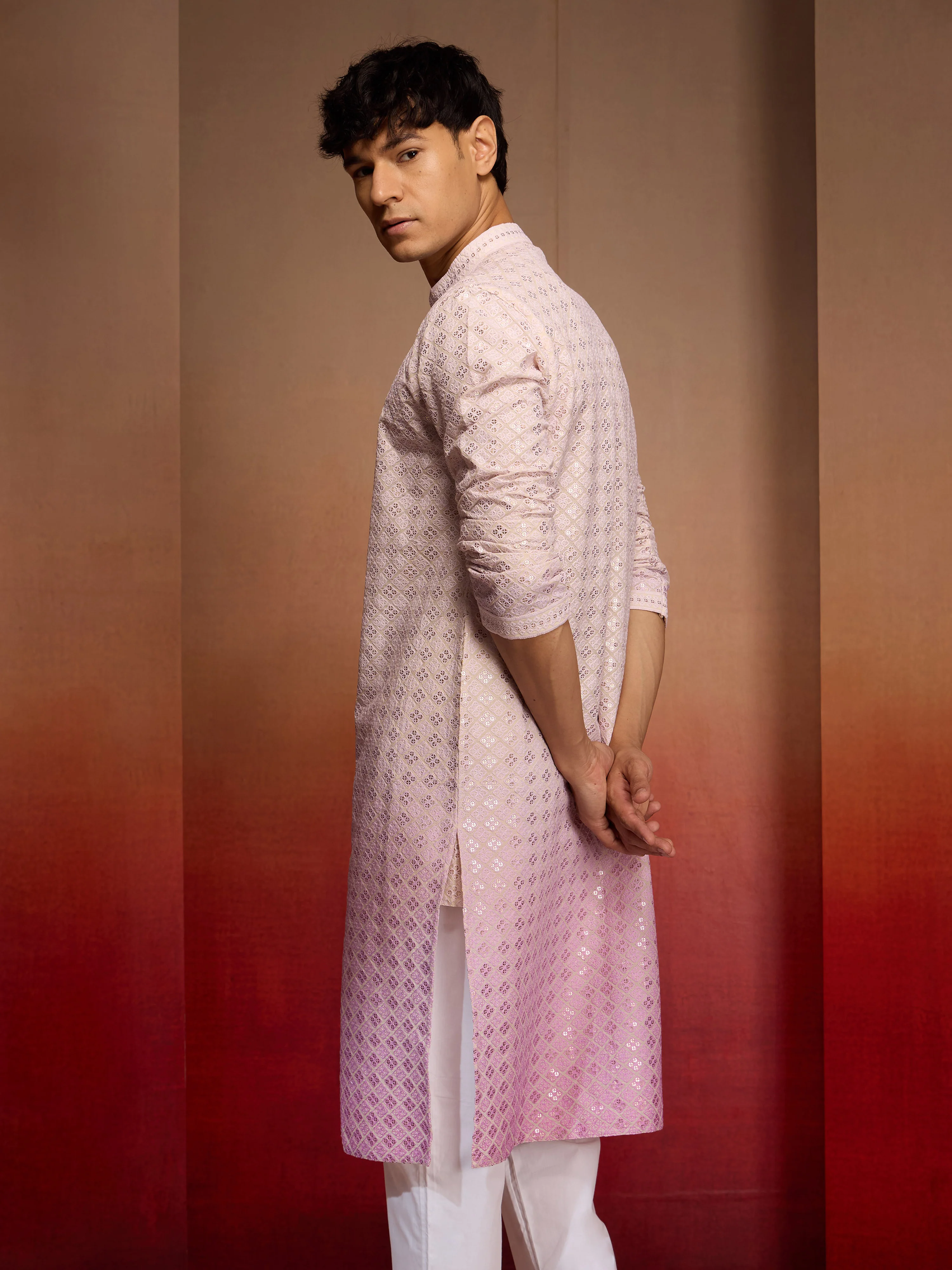 Men's Onion Ombre Long Kurta - Image 5