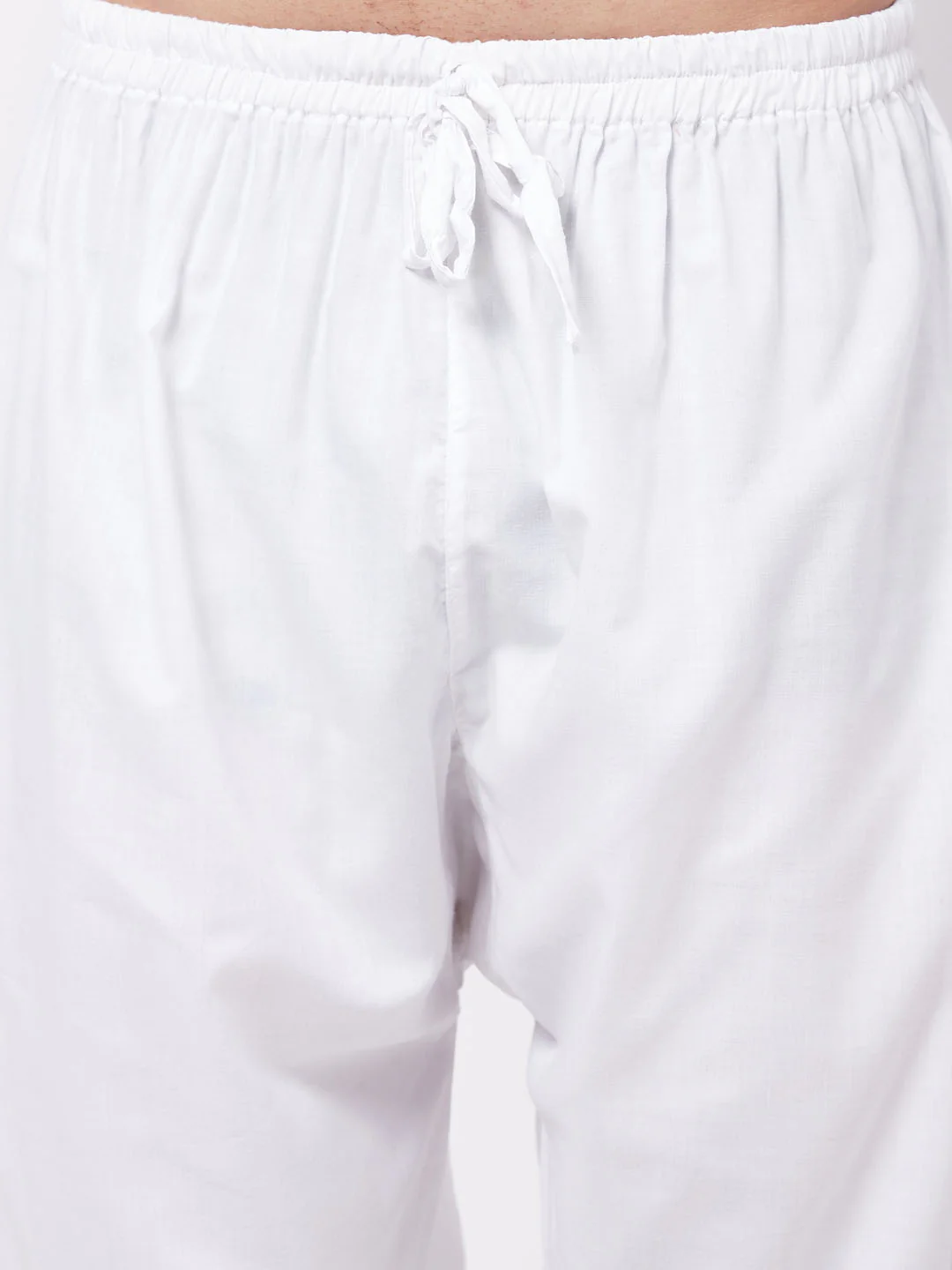 Men's White Cotton Blend Salwar - Image 4