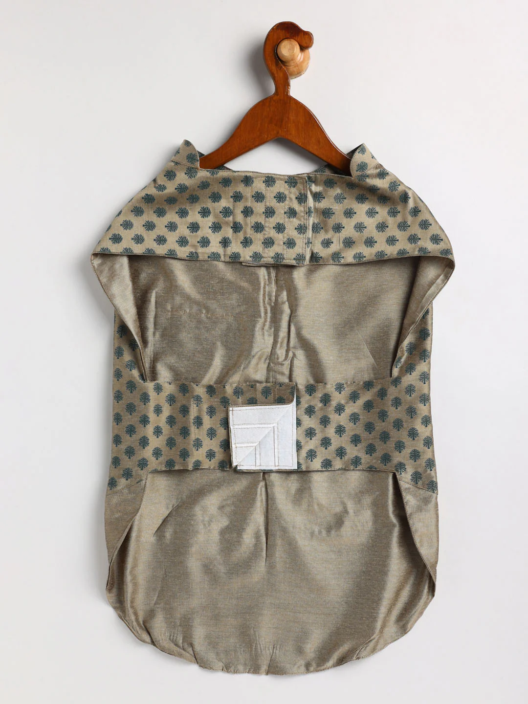 Dogs' Chiku Block Printed Cotton Blend Jacket With Attached Solid Kurta - Image 3