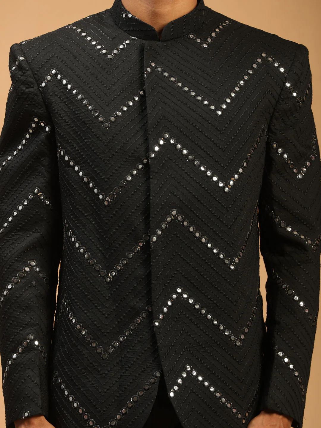 Men's Black Mirror Jodhpuri - Image 4