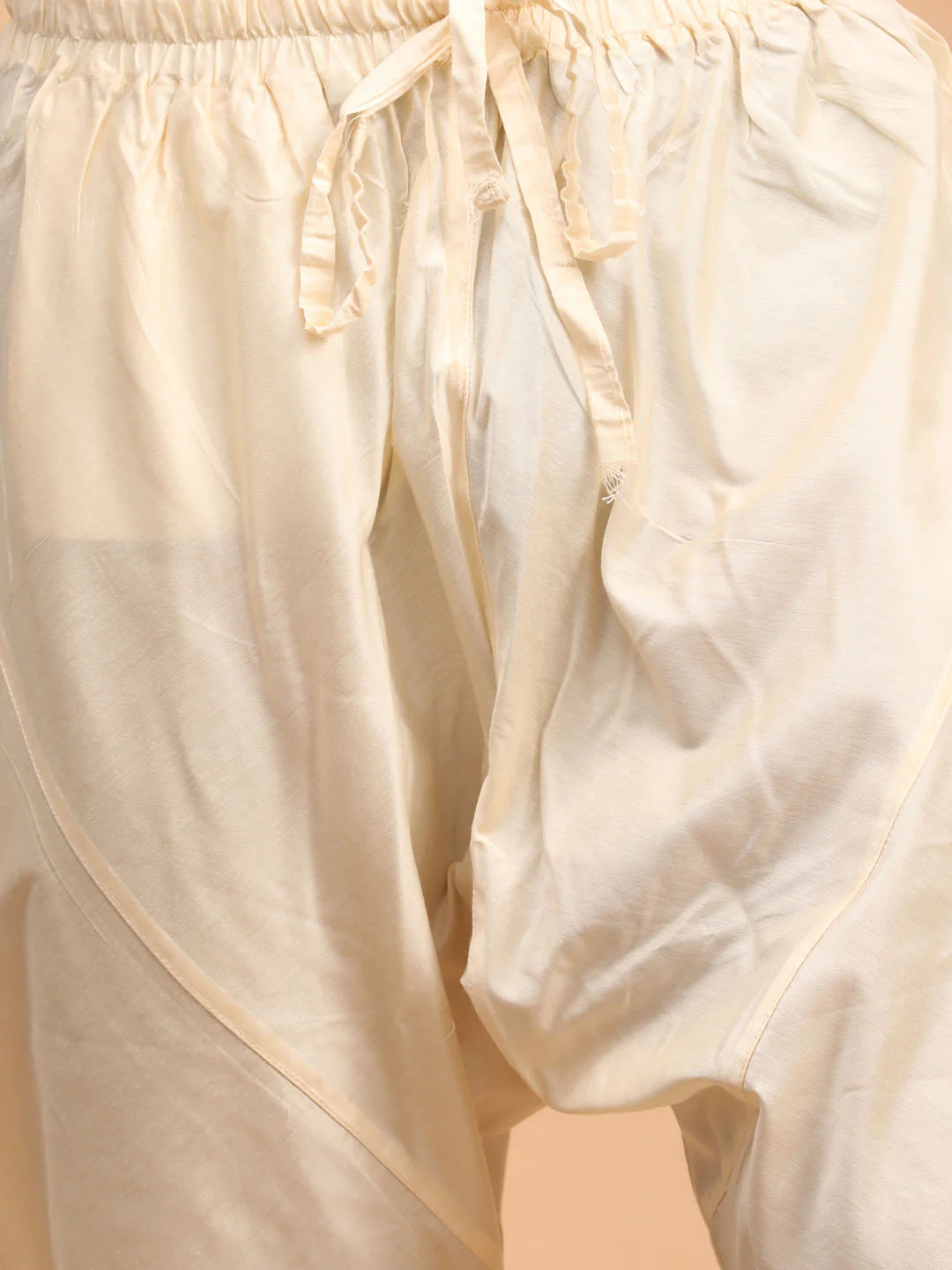 Men's Cream Mirror Jacket With Kurta Pyjama Set - Image 6