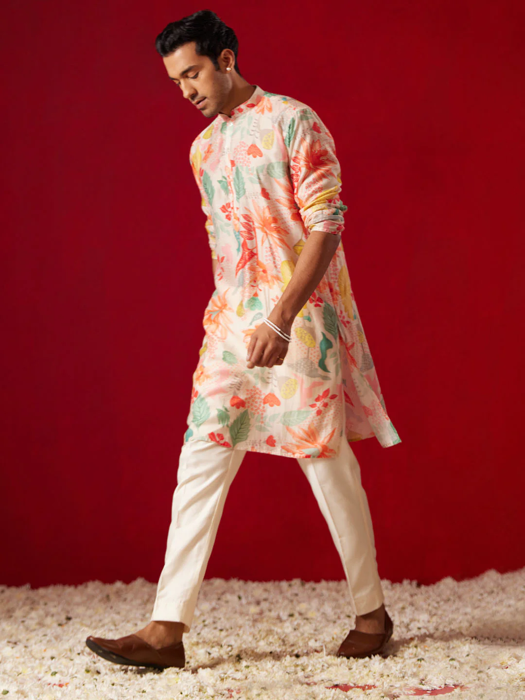 Men's Multicolor Cotton Printed Kurta Pant Set - Image 7