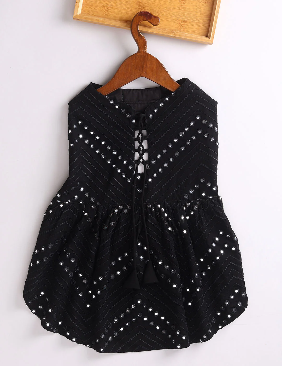 Dogs Allover Mirror Work Embroidered Dress - Image 2