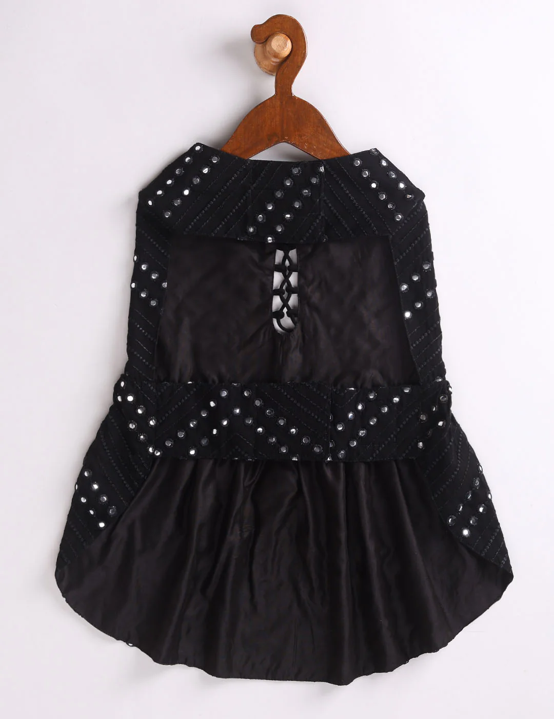 Dogs Allover Mirror Work Embroidered Dress - Image 3