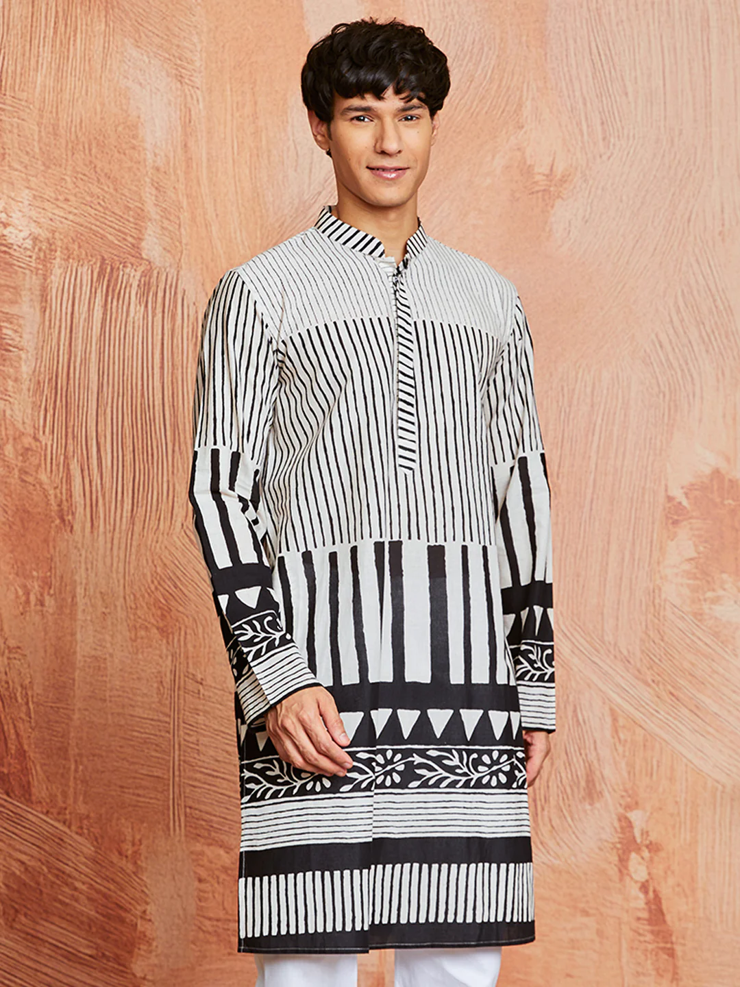 Men's Black Cotton Kurta - Image 5