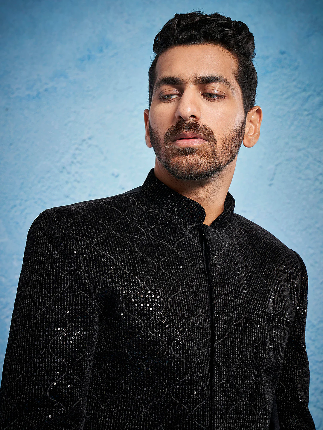 Men's Black - Jodhpuri Pyjama Set - Image 3