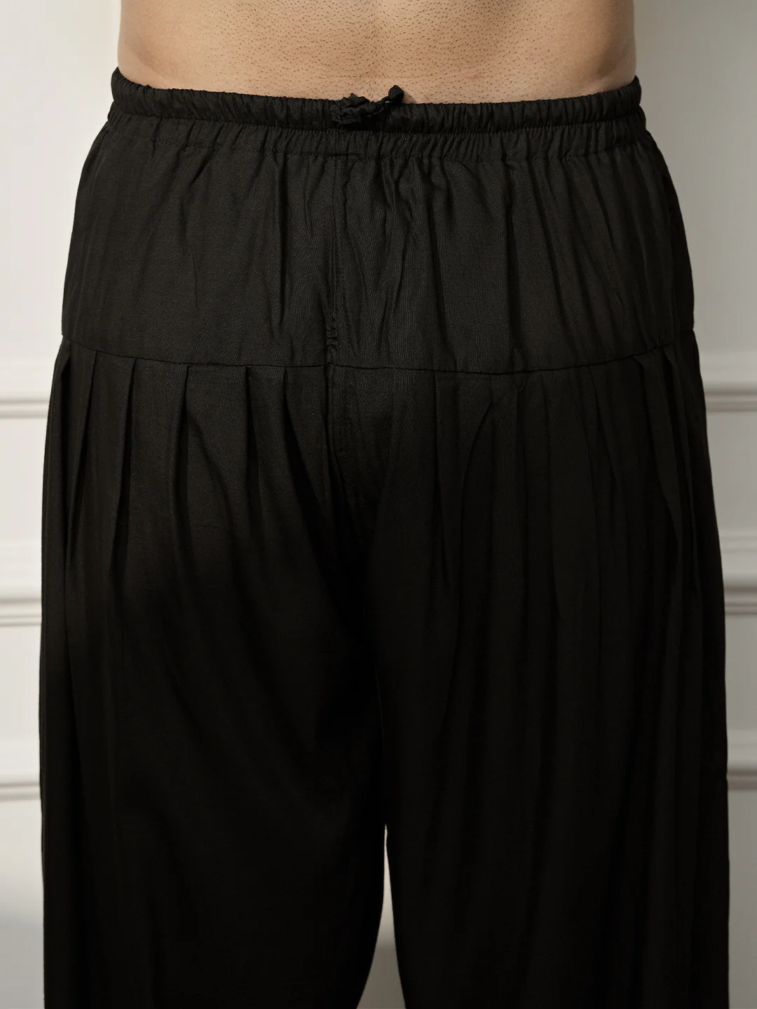 Men Black Embroidered Kurta With Patiala & Dupatta - Image 3