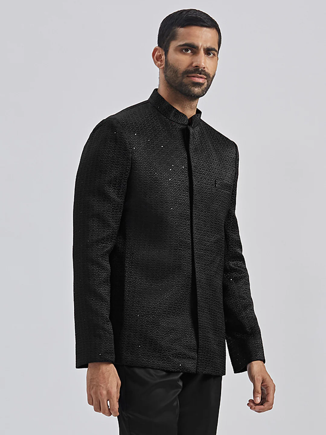 Men's Black Silk Blend Jodhpuri - Image 4