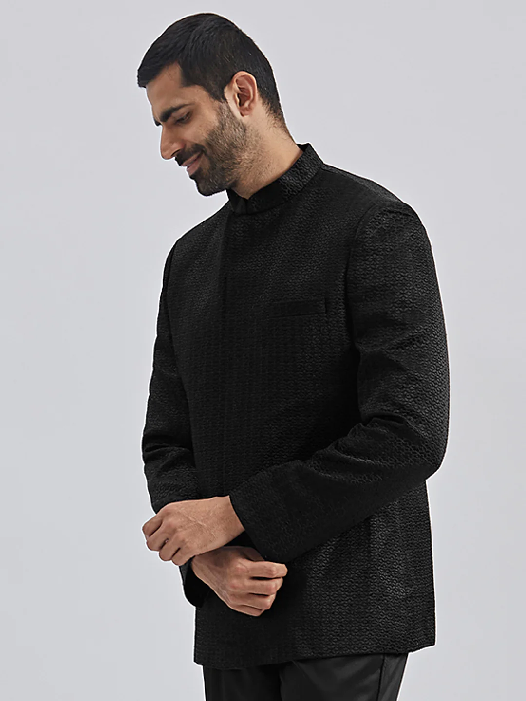 Men's Black Silk Blend Jodhpuri - Image 7