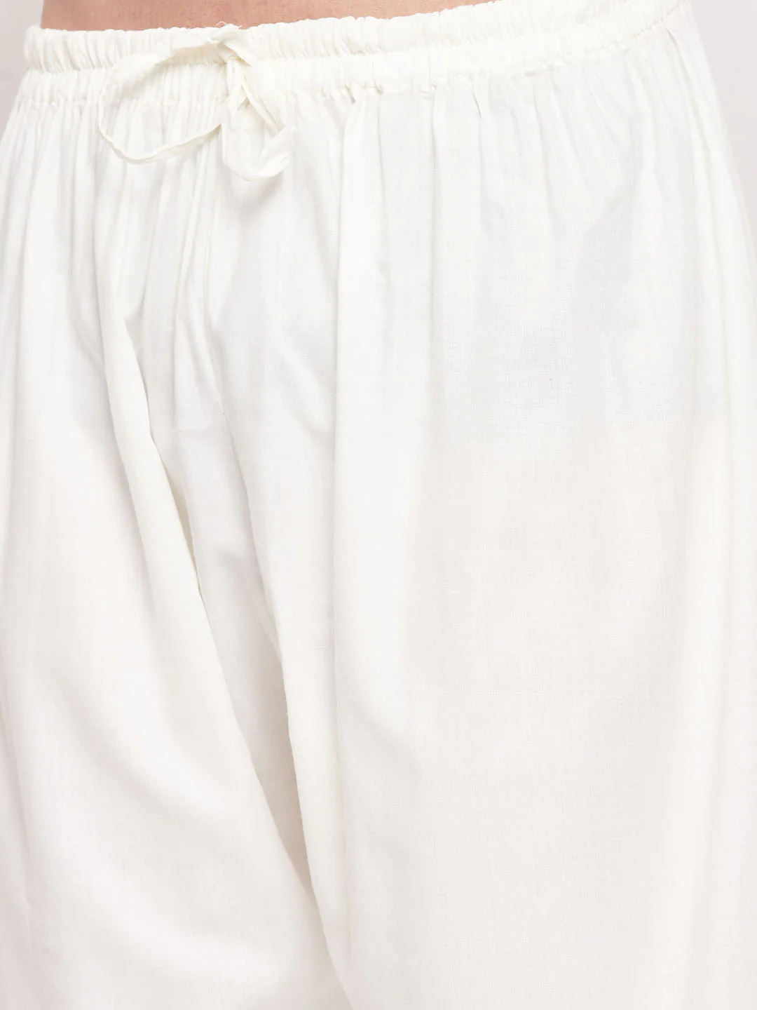 Men's Cream Cotton Blend Salwar - Image 4