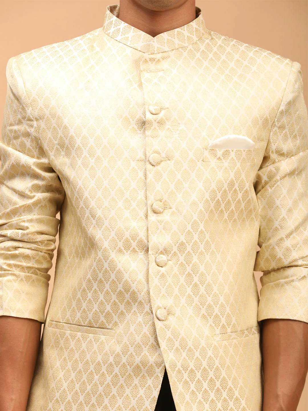 Men's Cream Woven Jodhpuri - Image 4