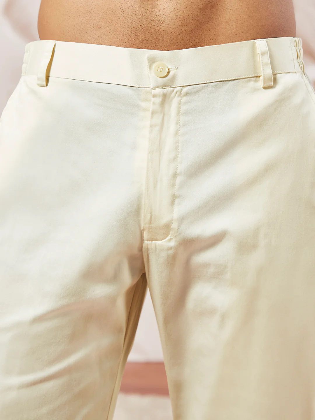 Men's Cream Cotton Blend Kurta,Pant And Dupatta Set - Image 6