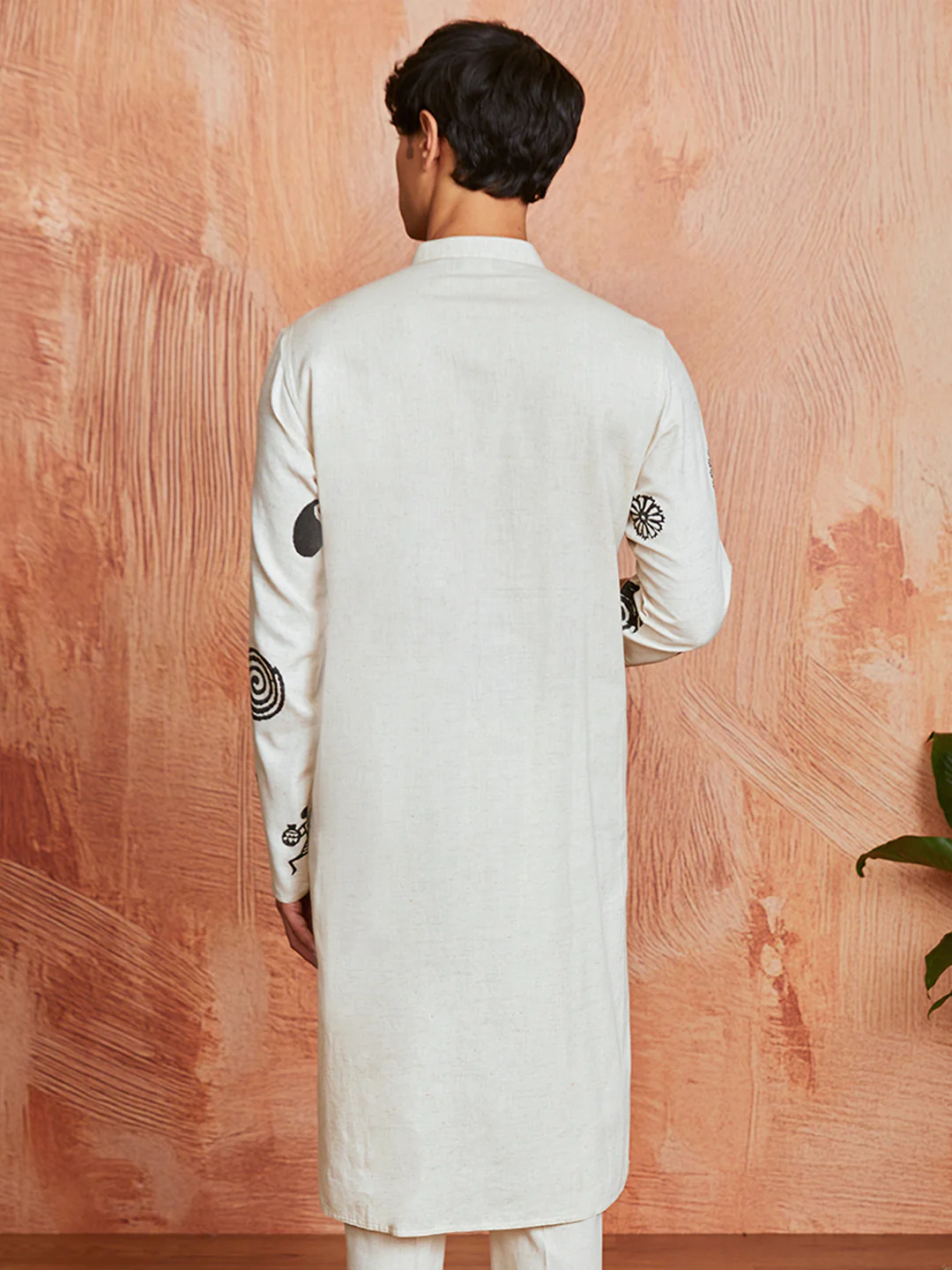 Men's Cream Cotton Kurta - Image 3