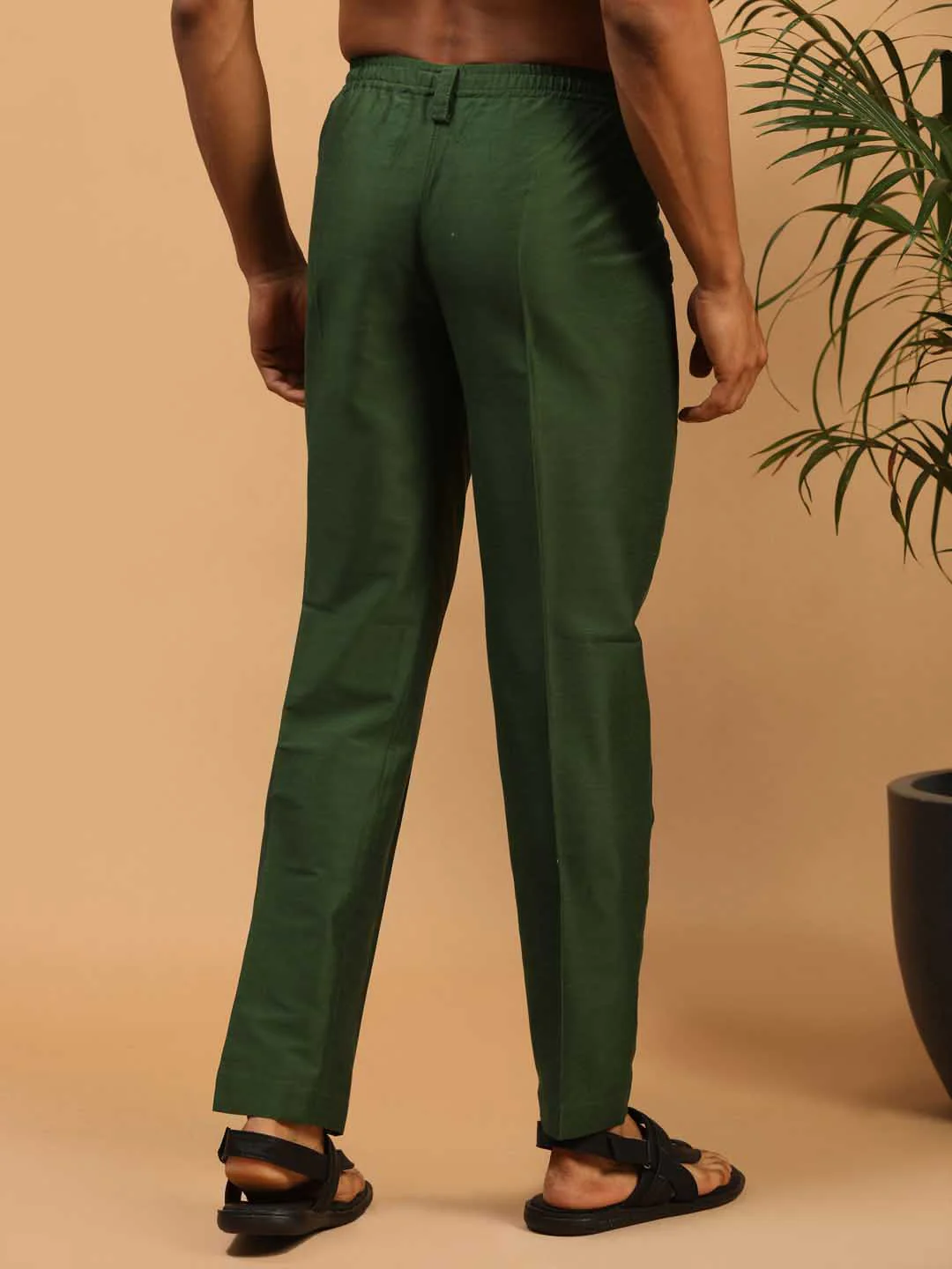 Men's Green Cotton Pant Style Pyjama - Image 3