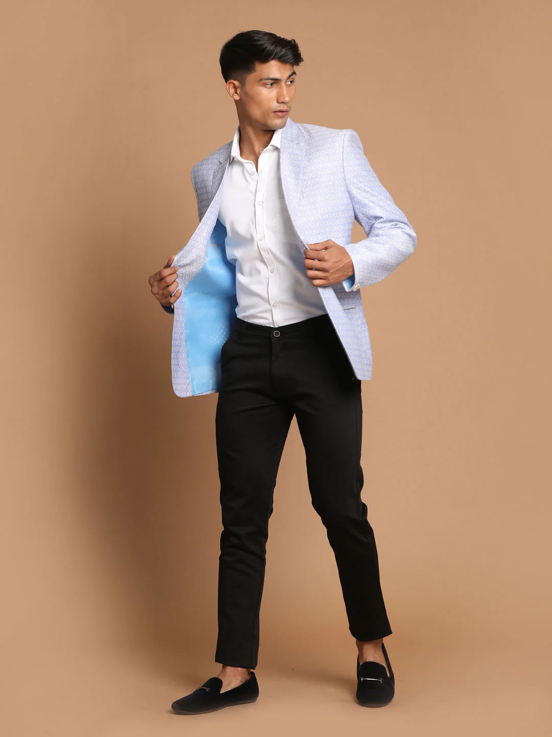 Men's Lavender Woven Blazer - Image 5