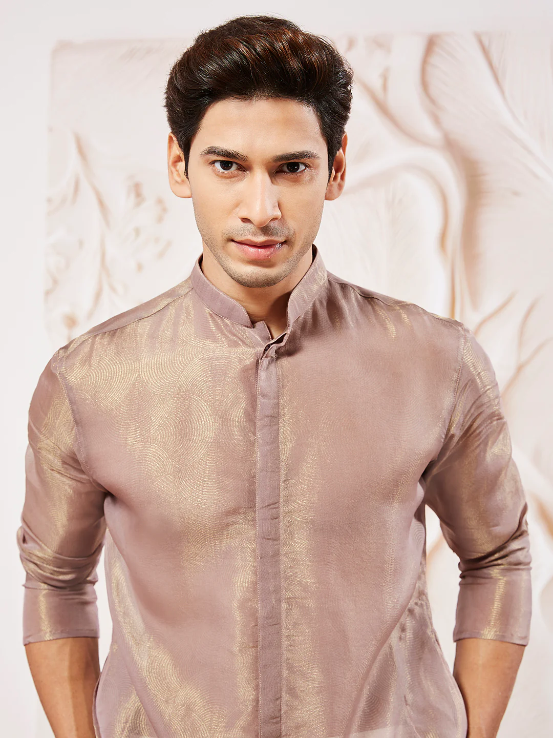 Men's Lavender Tissue Silk Kurta - Image 2