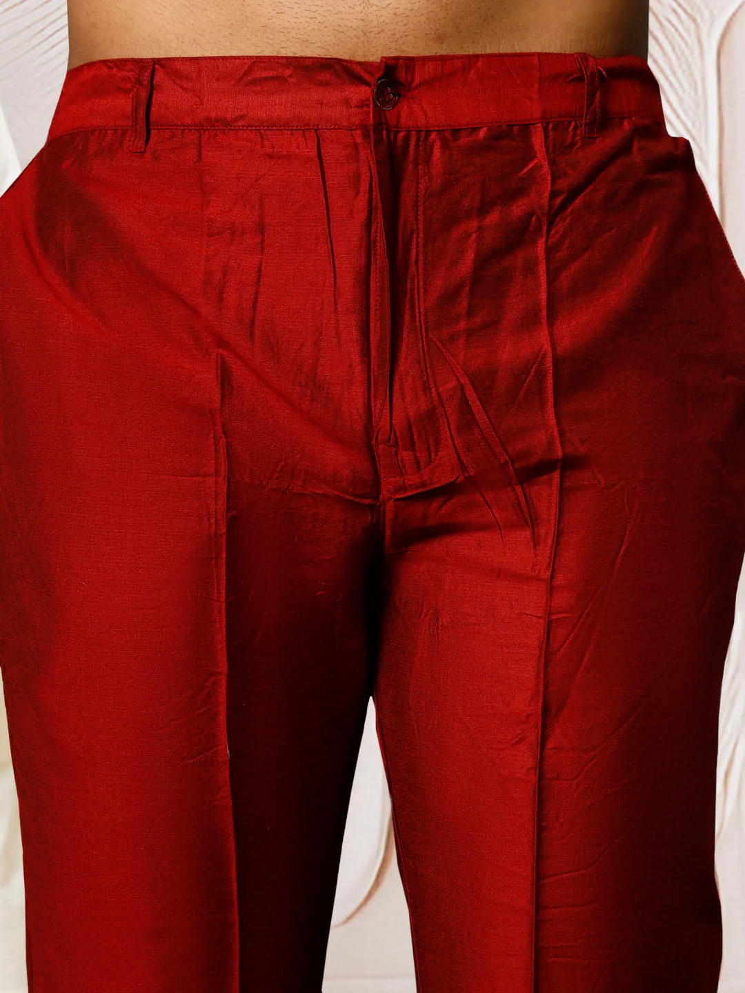 Men's Maroon Viscose Kurta, Pant And Dupatta Set - Image 6