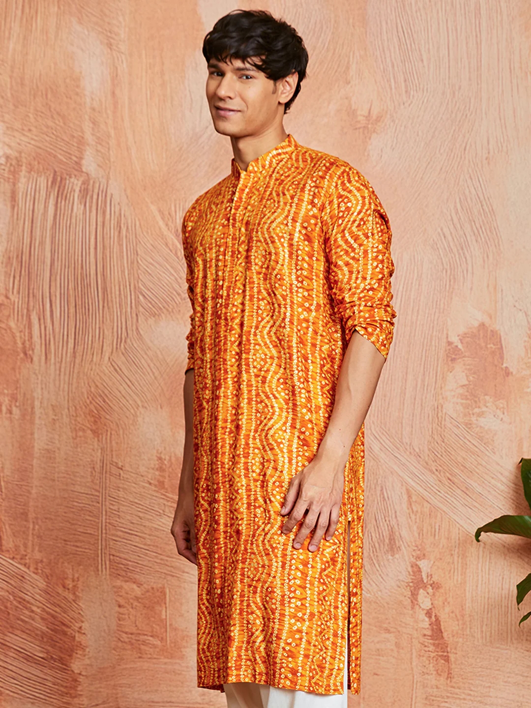 Men's Mustard Rayon Kurta - Image 2
