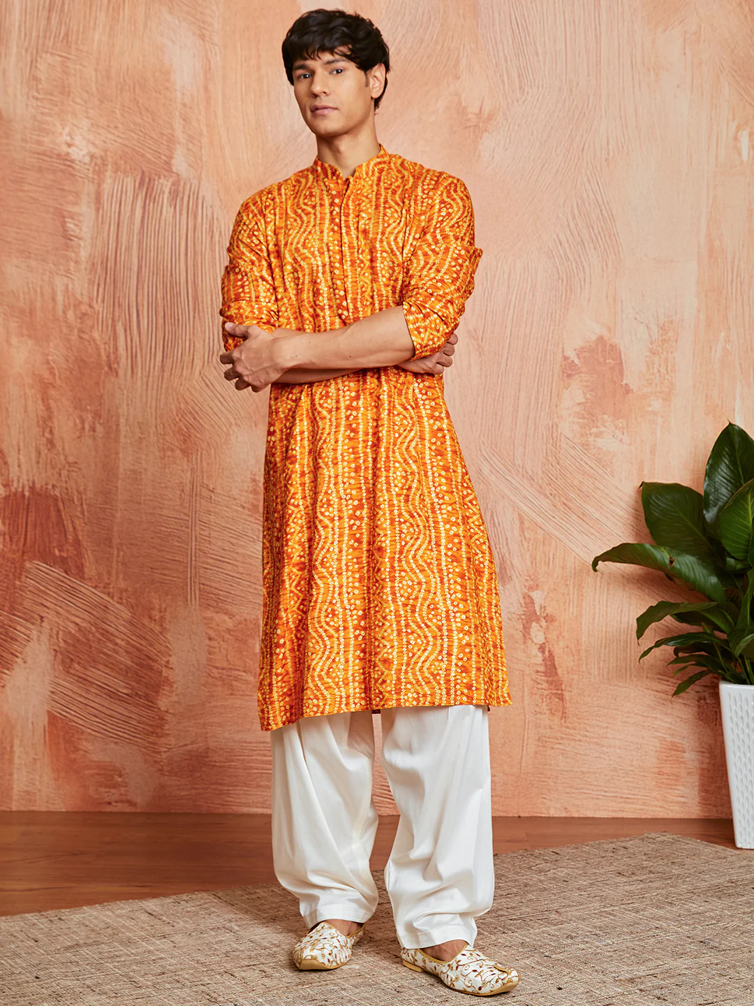 Men's Mustard Rayon Kurta - Image 5