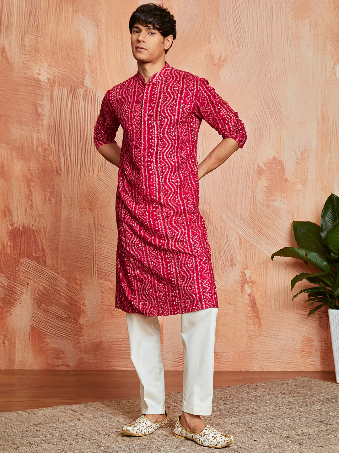 Men's Pink Rayon Kurta - Image 3