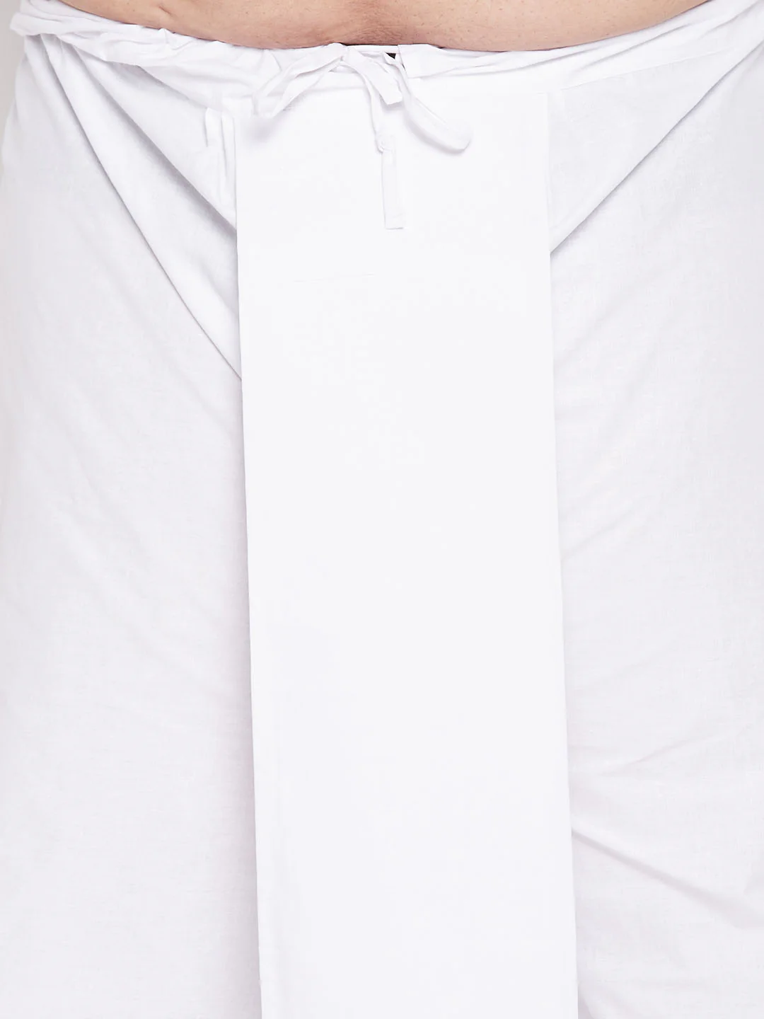 Men's Plus Size Pink Chikankari Embroidered Kurta And White Dhoti Set - Image 5
