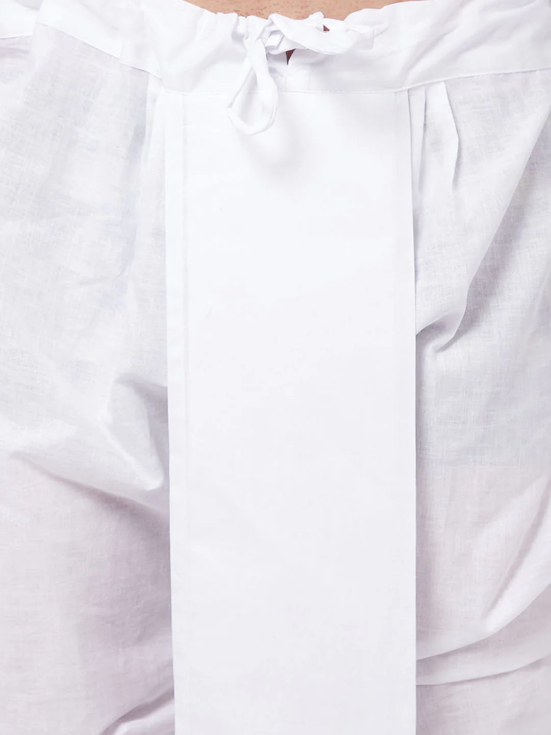 Men's White Pure Cotton Chikankari Kurta With Dhoti Set - Image 5