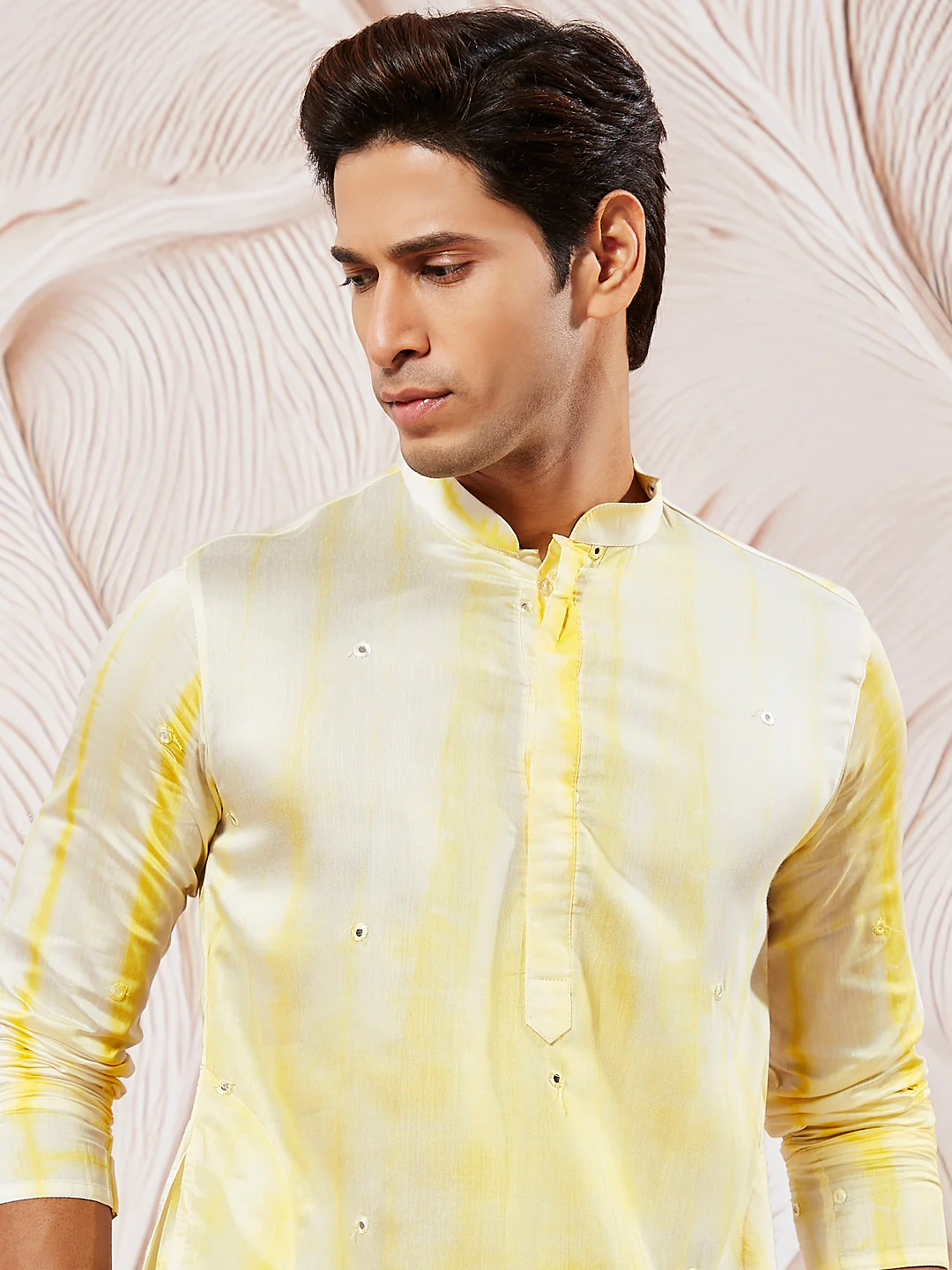 Men's Yellow Viscose Kurta - Image 3