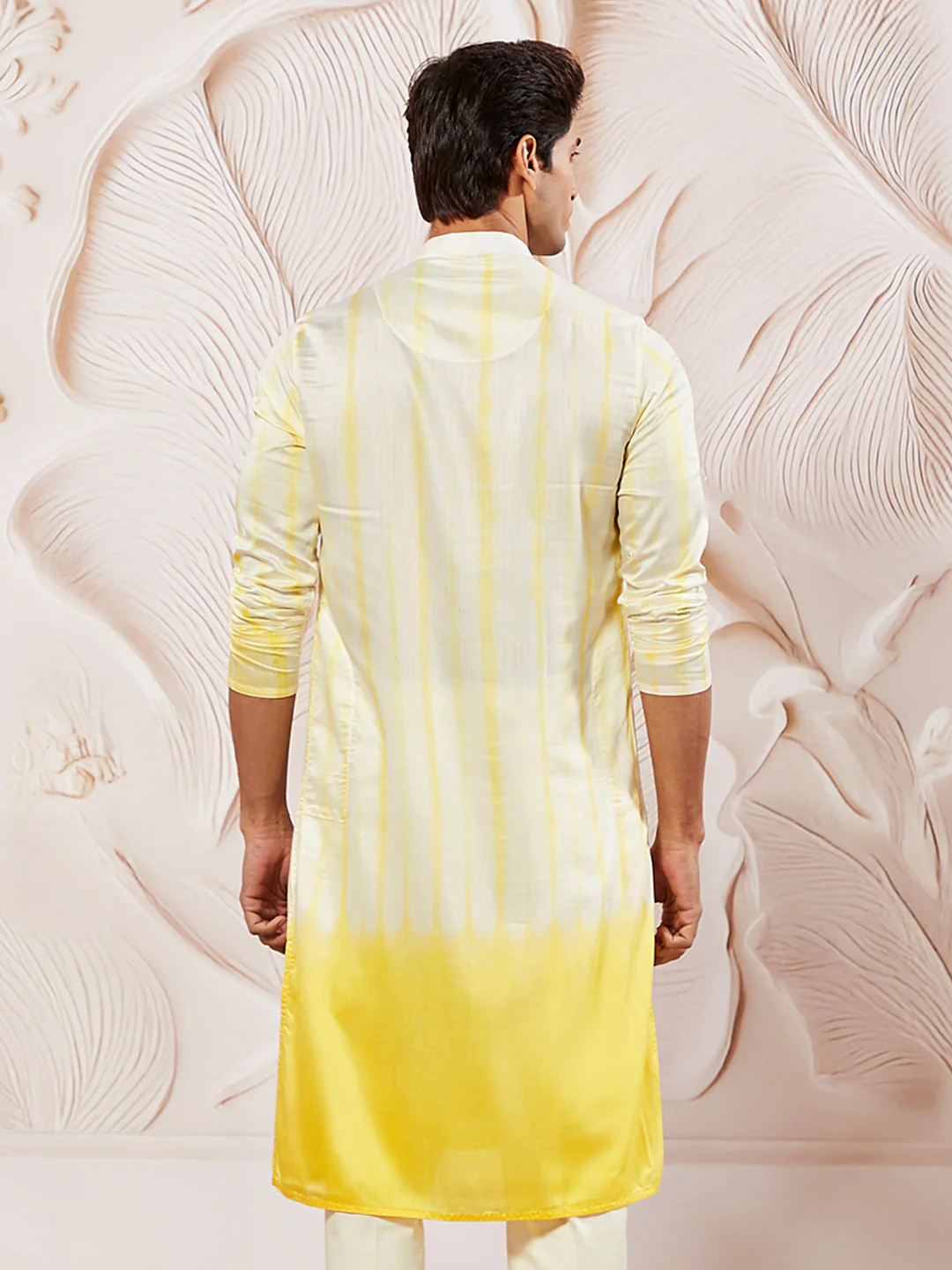 Men's Yellow Viscose Kurta - Image 4