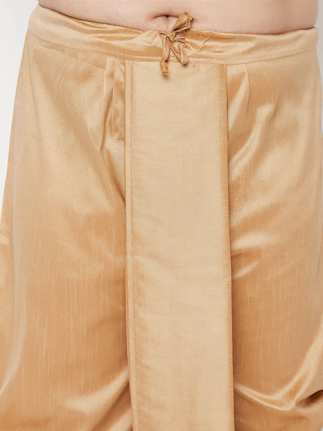 Plus Men's Maroon Nehru Jacket With Rose Gold Kurta And Dhoti Set - Image 5