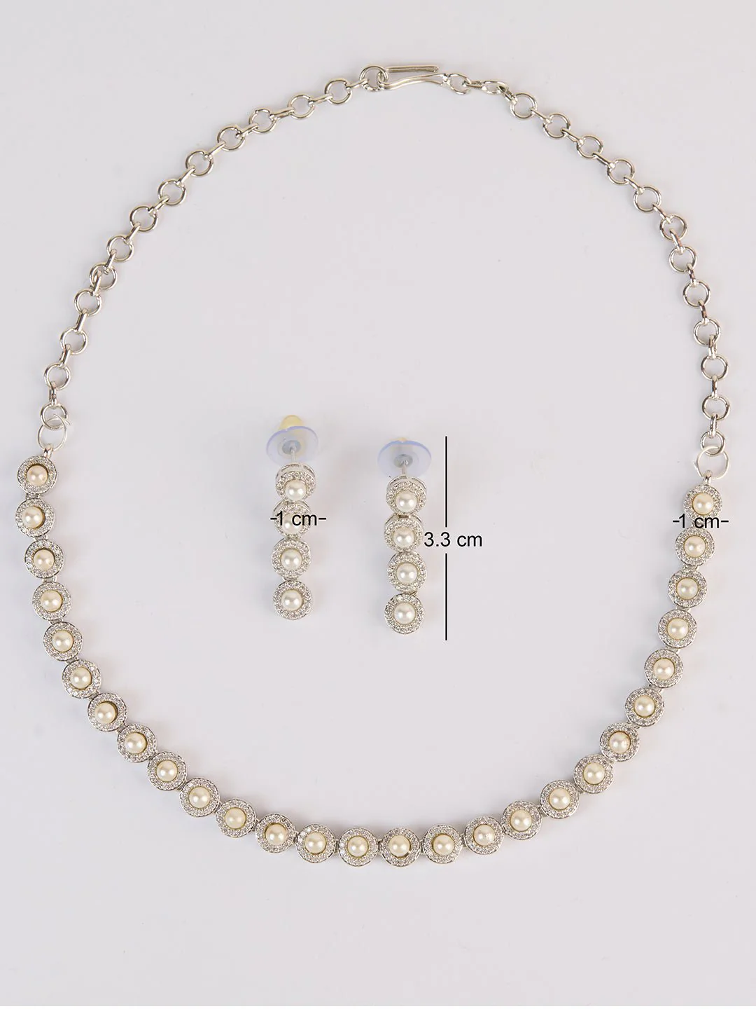 Silver Plated American Diamond Necklace for Women - Image 5
