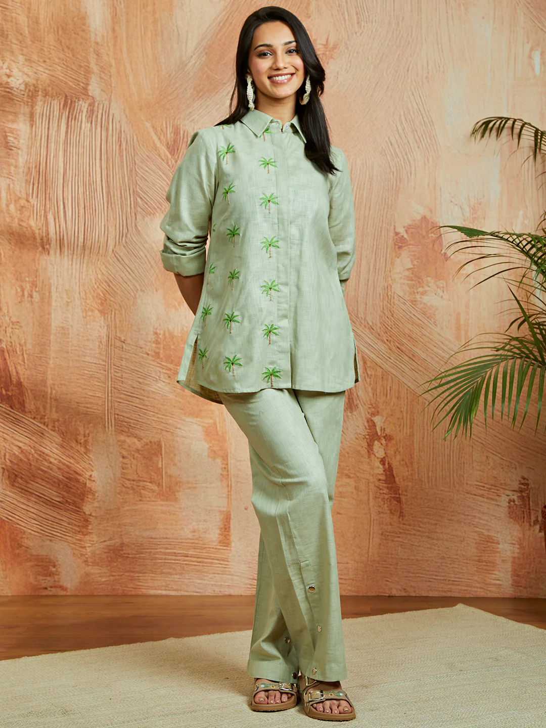 Women's Pista Green Co Ords Set - Image 2