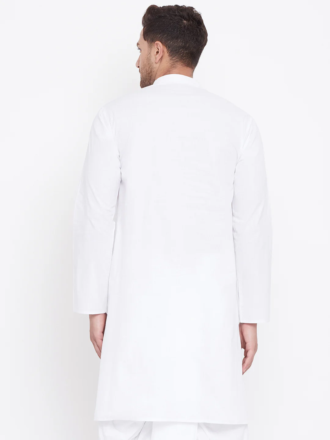 Men's White Cotton Kurta - Image 3